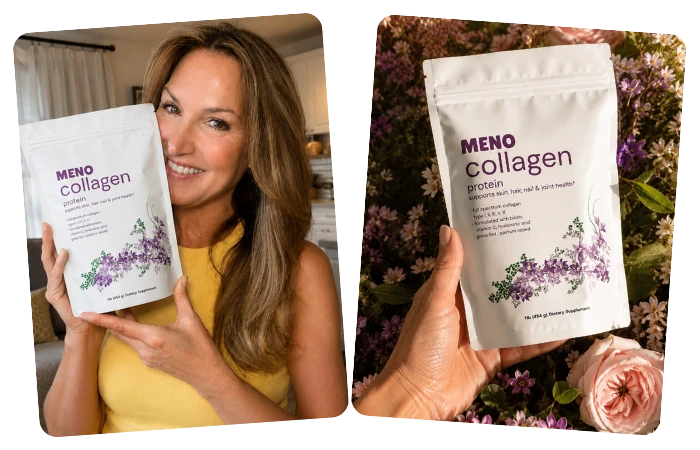 Menocollagen shown in a daily routine and product setting